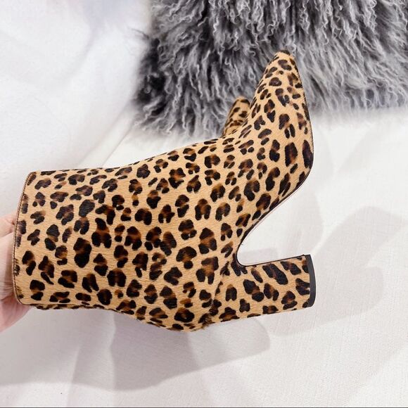 Jimmy Choo Mirren Square-Toe Leopard-Print Leather Ankle Boots 38 - Picture 6 of 7